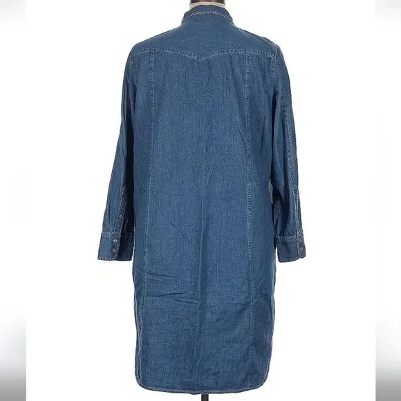 NWT j Crew Blue Denim Shirt Dress 16 - Picture 7 of 8